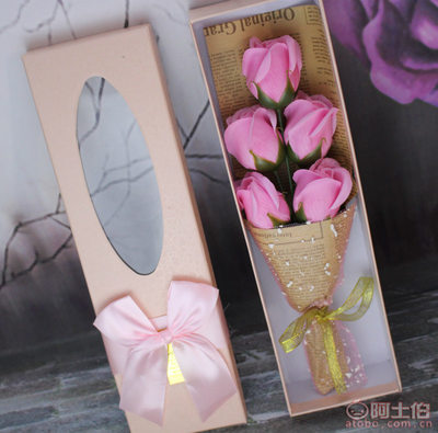 【佐玫母亲节5朵香皂花玫瑰礼盒花束生日礼物七夕情人节礼品厂家】深圳市龙岗区兰艺坊工艺礼品厂 - 产品库