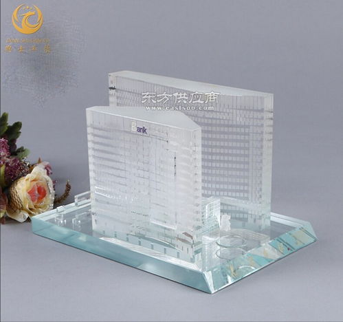楼盘开盘仪式纪念品,地产公司庆典礼品定制,水晶内雕楼模摆件